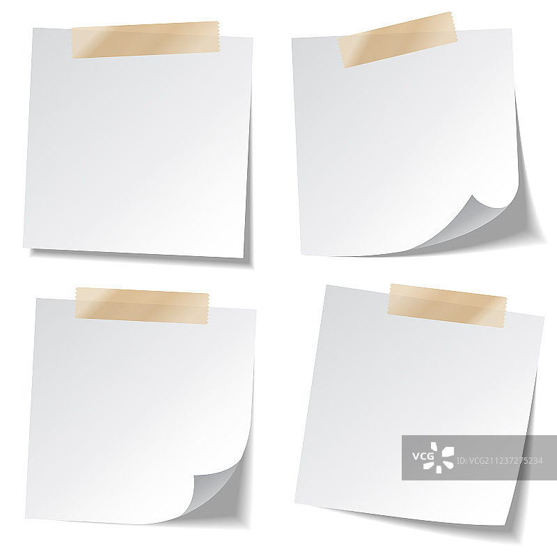 带胶带和阴影的便签纸图片素材