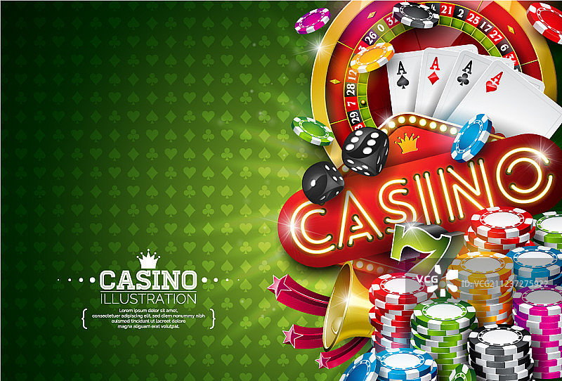 带有轮盘赌轮的赌场图片素材