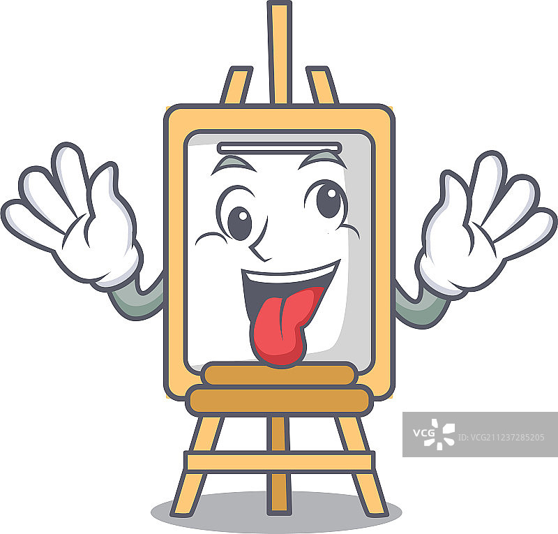 疯狂的画架吉祥物卡通风格图片素材