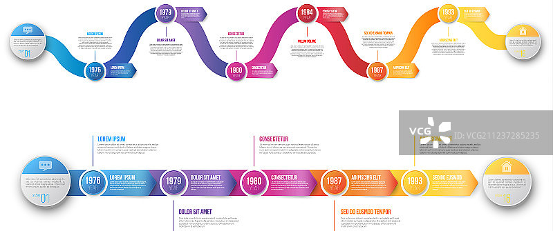 时间轴历史信息图表模板图片素材