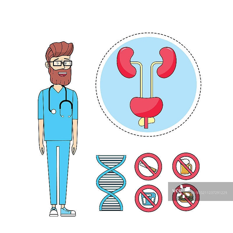 男性健康与泌尿系统医生图片素材