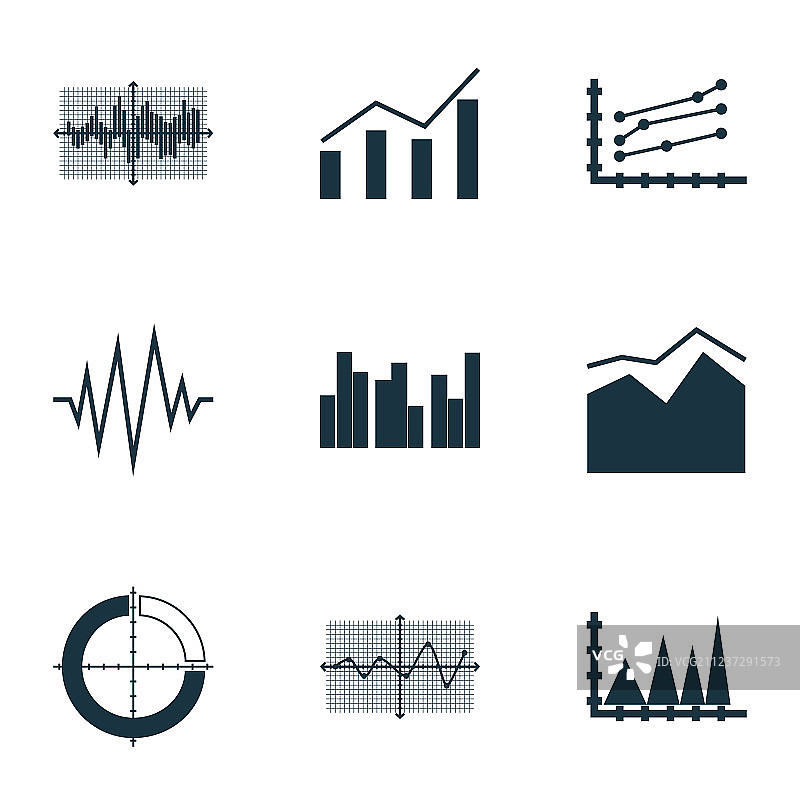 一组图表图表和统计图标图片素材