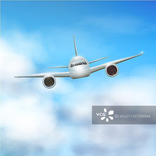 云层中的飞机图片素材