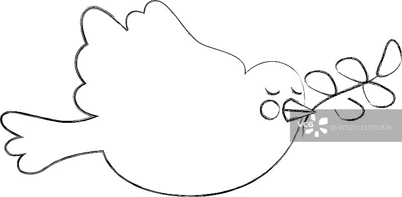 带橄榄枝的可爱鸽子图片素材