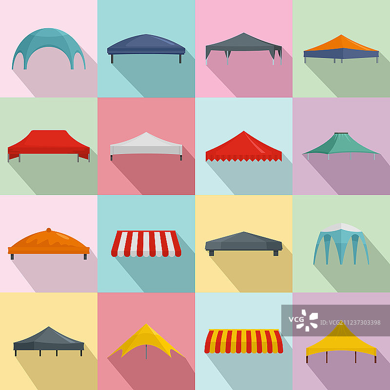 顶篷棚悬垂图标扁平样式图片素材