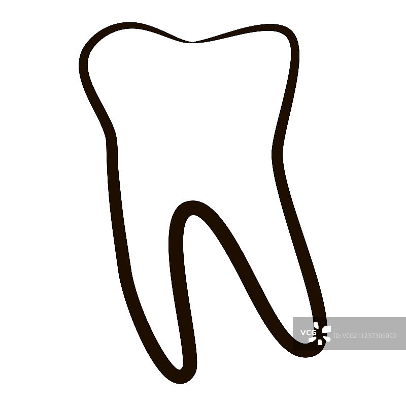 白色背景上的人类牙齿图标图片素材