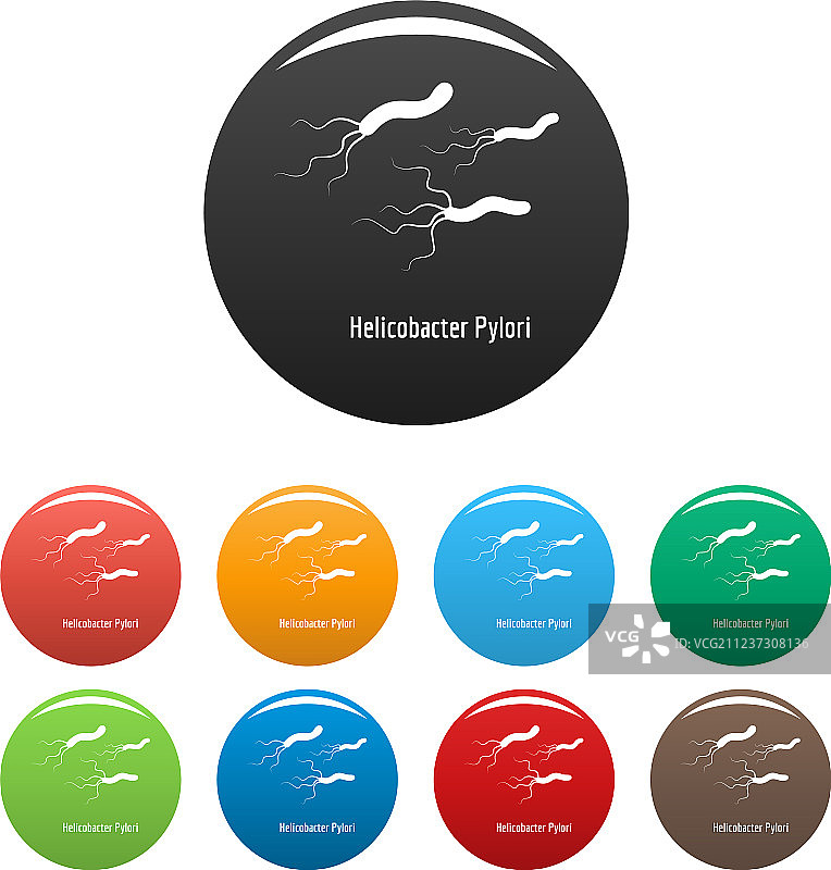 幽门螺杆菌彩色图标图片素材
