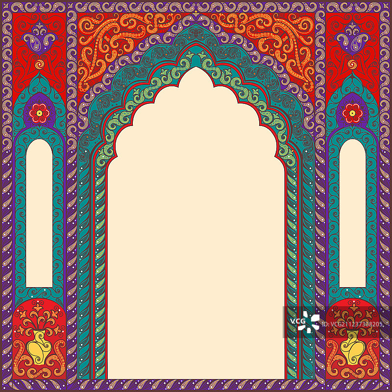 东方风格拱门背景图片素材