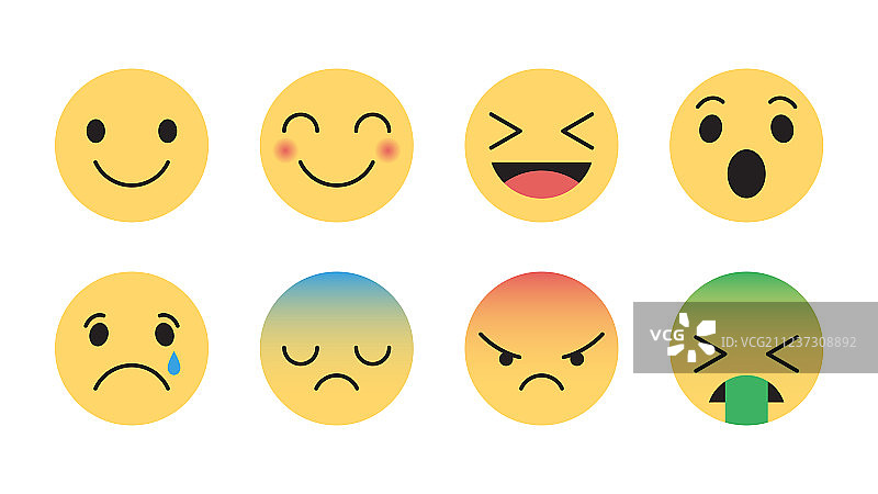 扁平风格现代表情符号图片素材