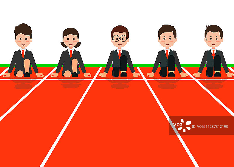排队的男女商人图片素材