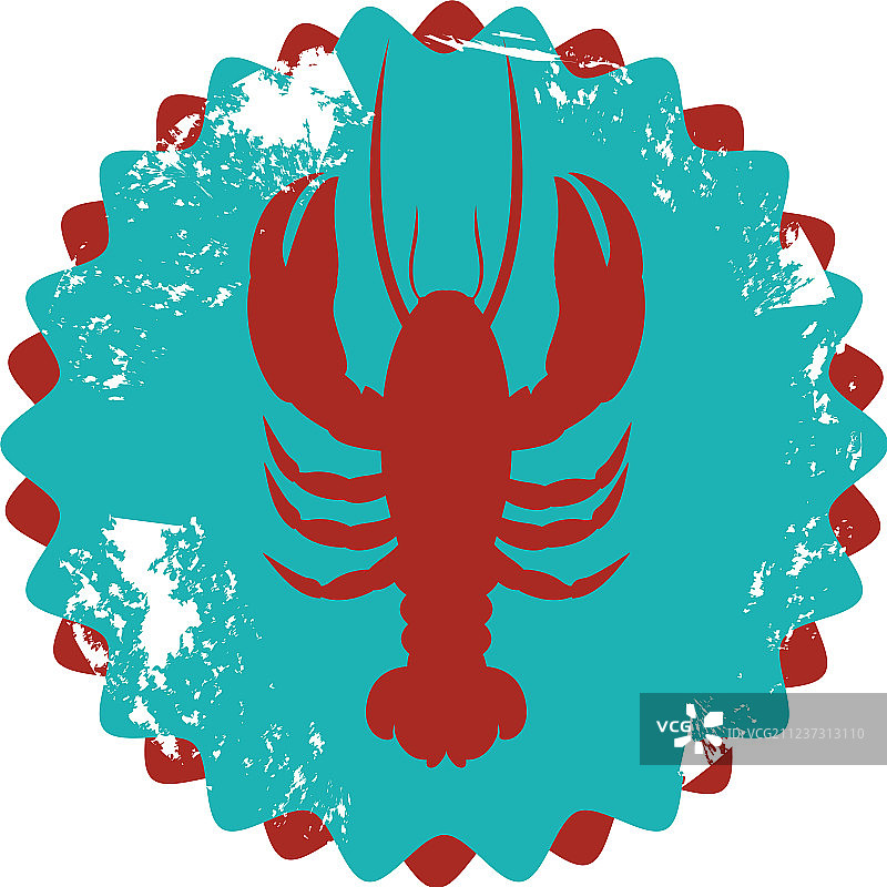 彩色圆形框架与龙虾图片素材