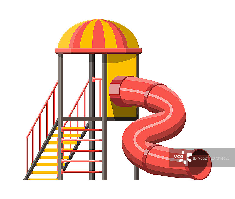 带梯子和屋顶的儿童滑梯图片素材