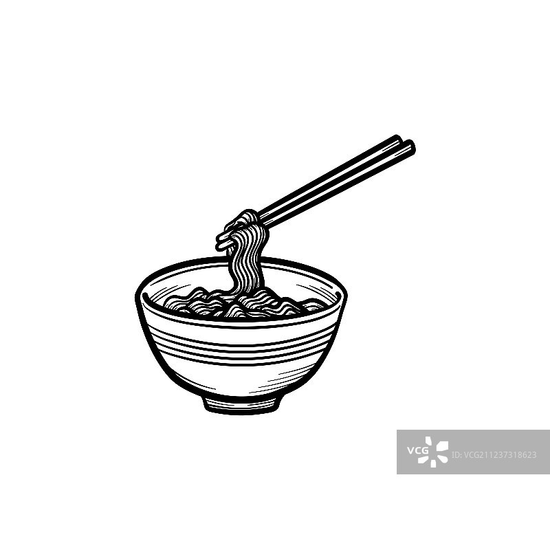 手绘面条草图图标图片素材