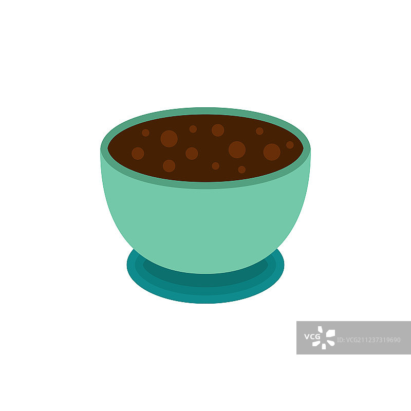 带气泡的热巧克力圆形蓝色杯子图片素材