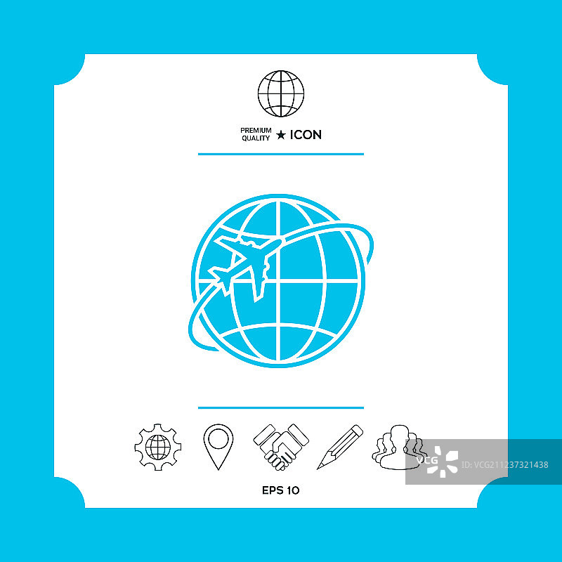 飞机环绕地球标志图片素材