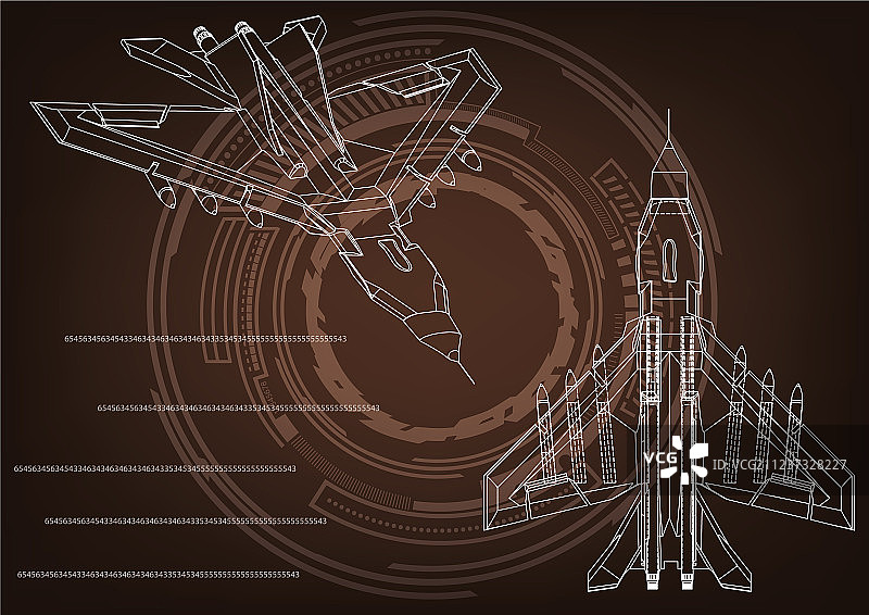 棕色背景上的战斗机图片素材