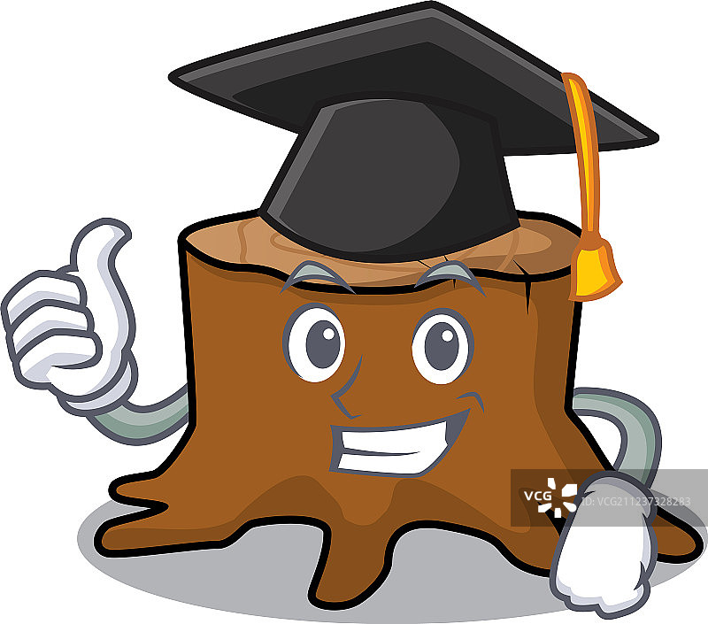 毕业树桩卡通形象图片素材