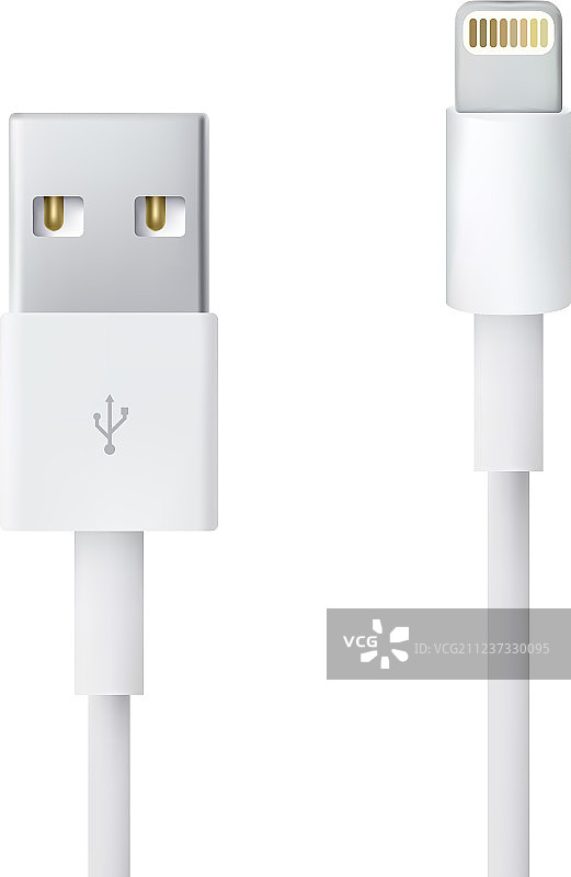 逼真USB端口充电线图片素材