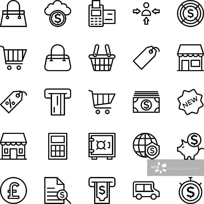 银行和金融轮廓图标4图片素材