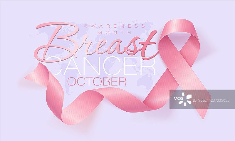逼真的粉色乳腺癌防治宣传丝带图片素材
