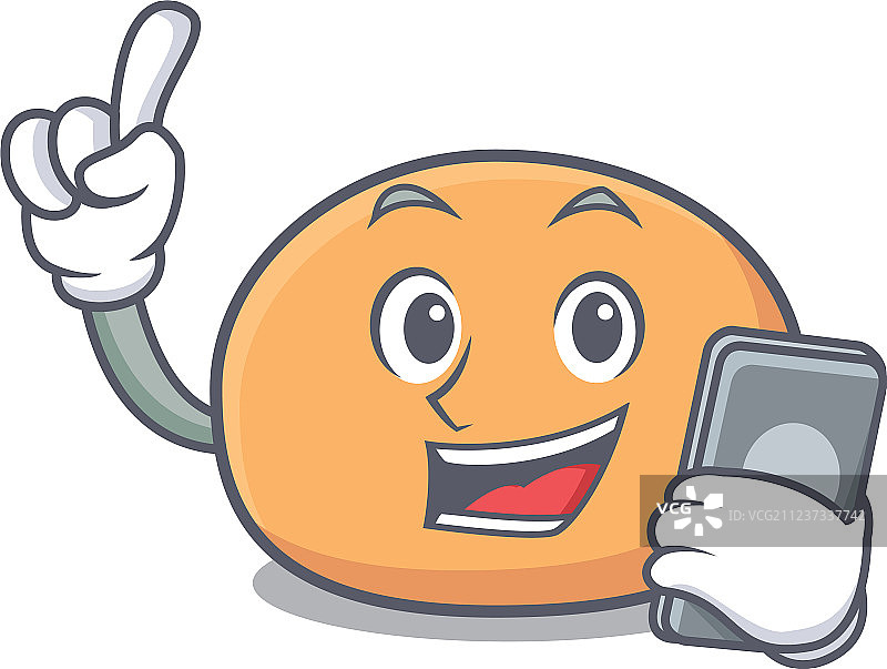 拿着电话的卡通麻薯图片素材