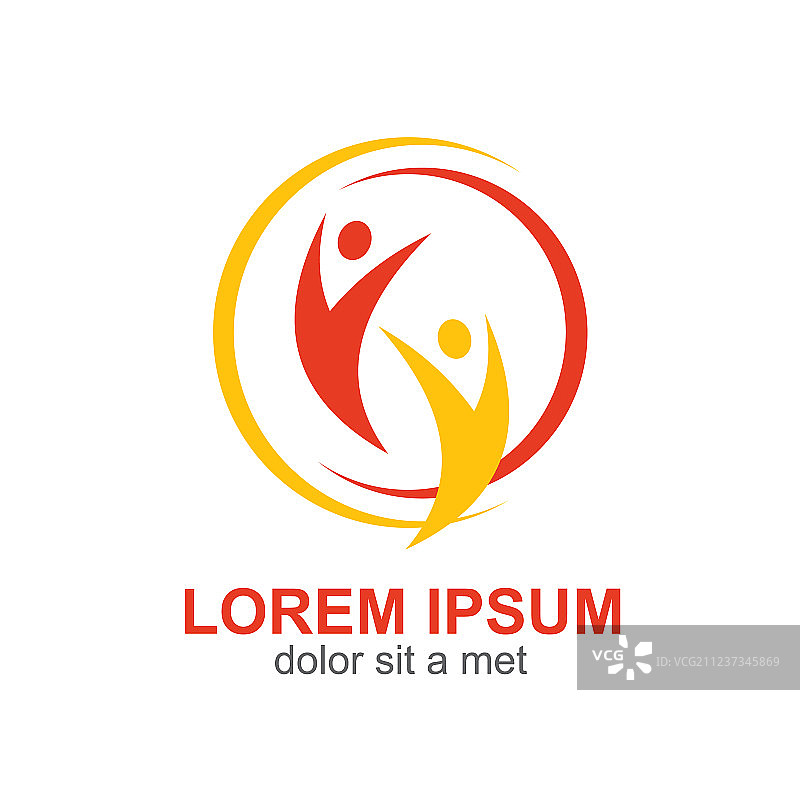 快乐人群抽象标志图片素材