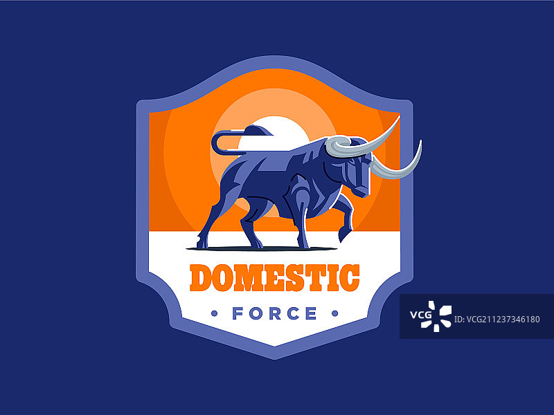 长着大角的公牛图片素材