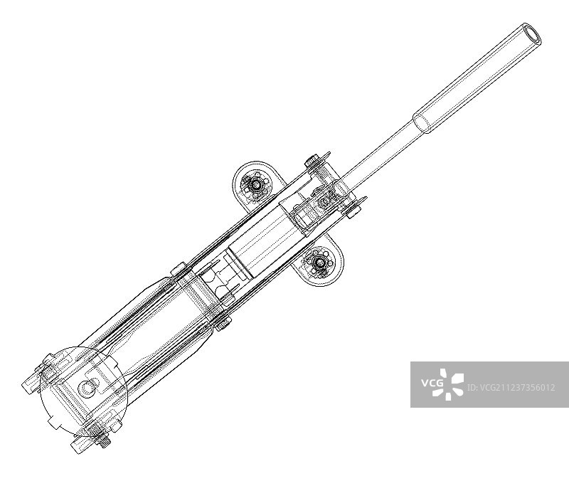 液压落地千斤顶轮廓图片素材