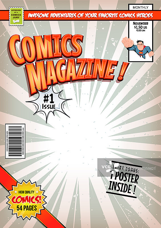 漫画书封面模板图片素材