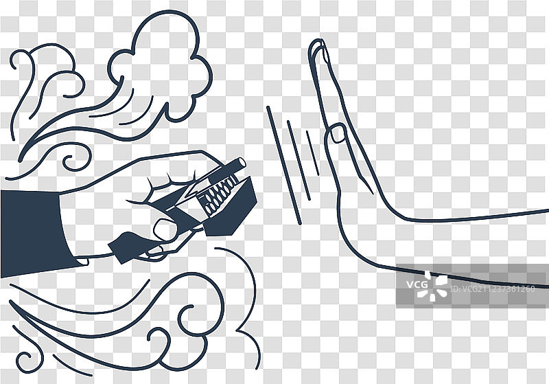 拒绝吸烟的剪影图片素材