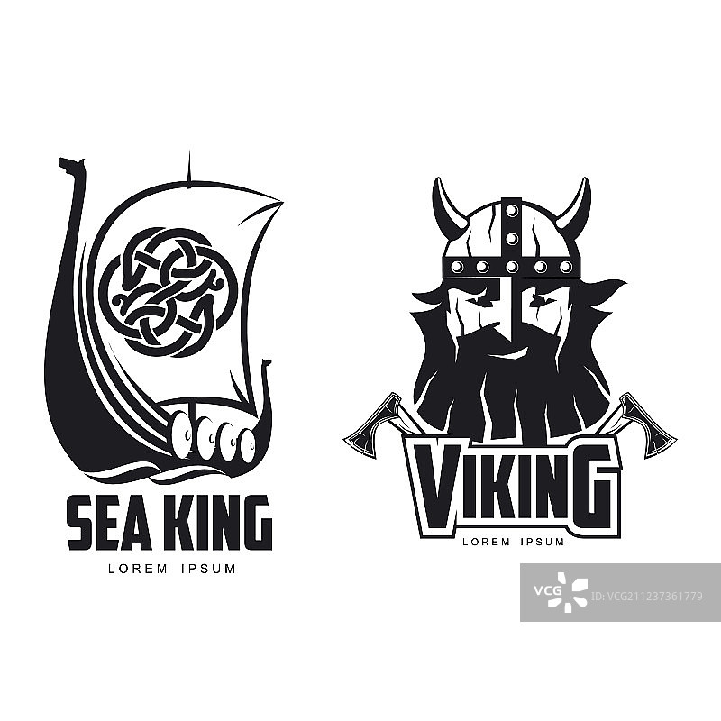 维京图标Logo简约扁平化设计图片素材
