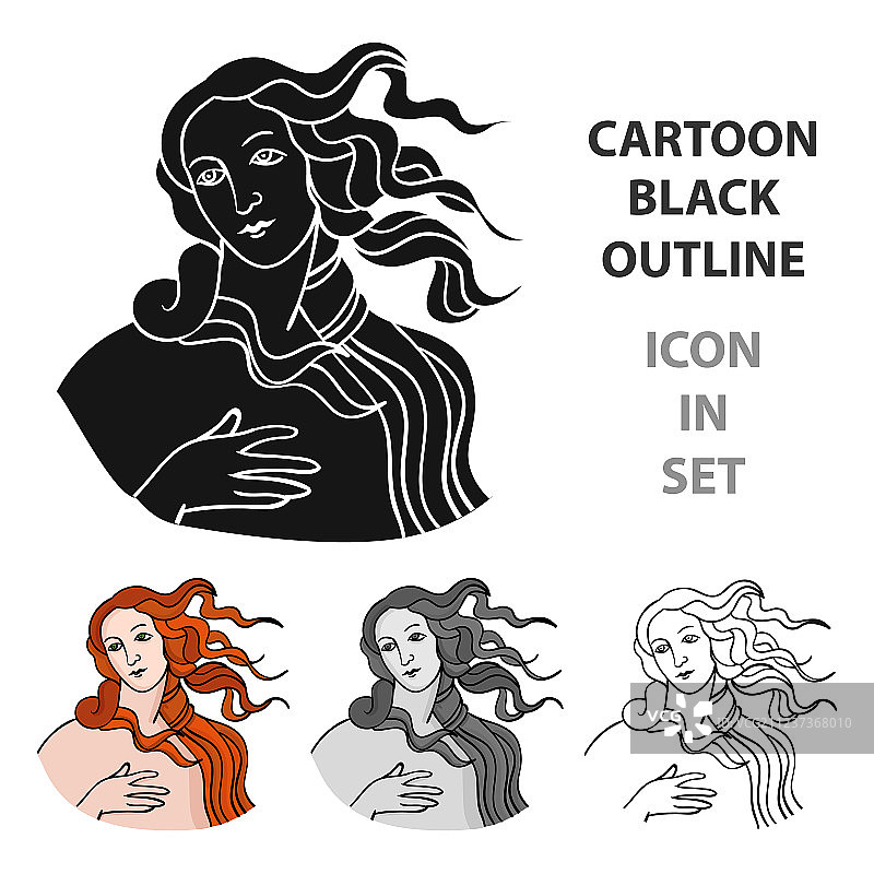 卡通风格的意大利爱之女神图标图片素材