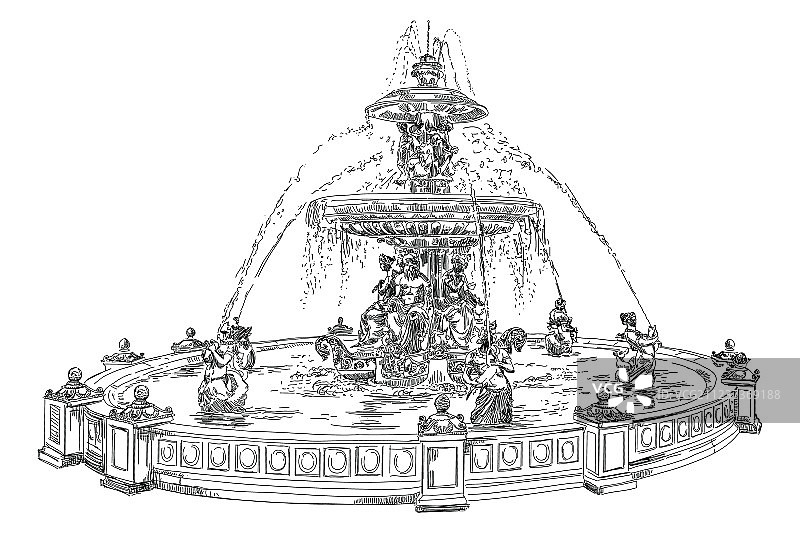 巴黎协和广场的喷泉图片素材