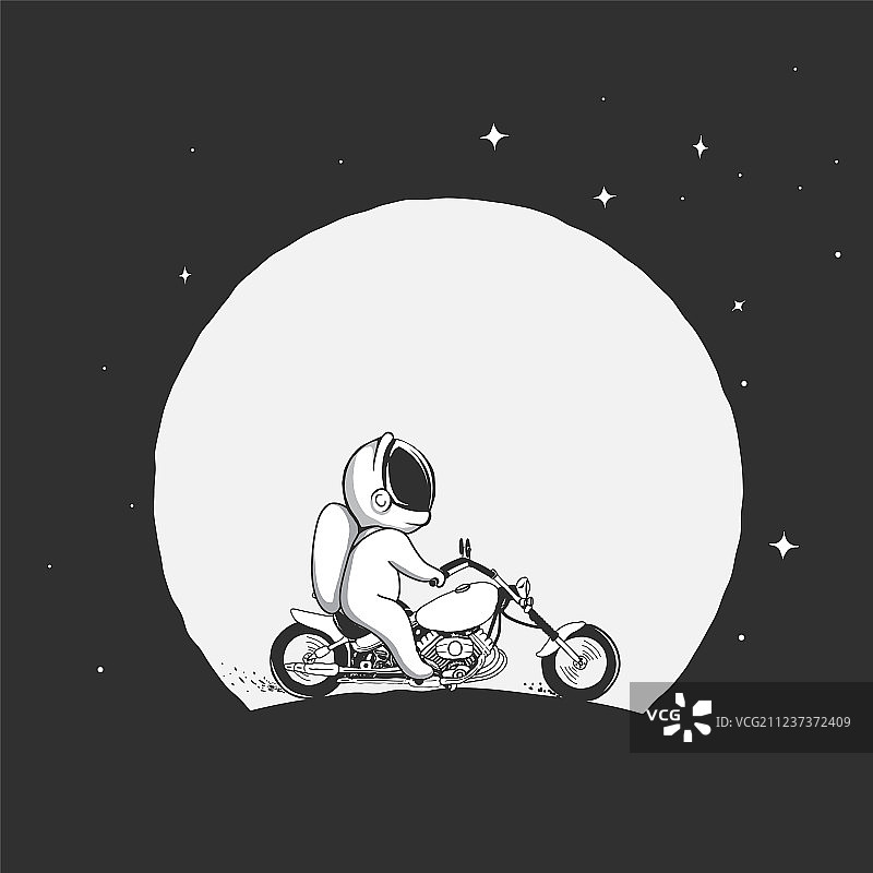 宇航员骑摩托车图片素材
