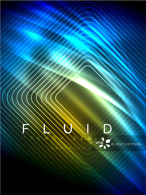 氖发光的波，神奇的能量和光运动图片素材