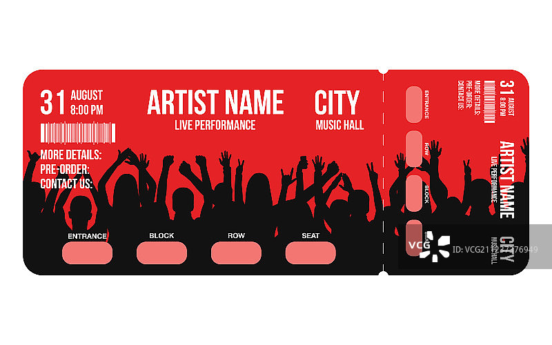 音乐会门票模板图片素材