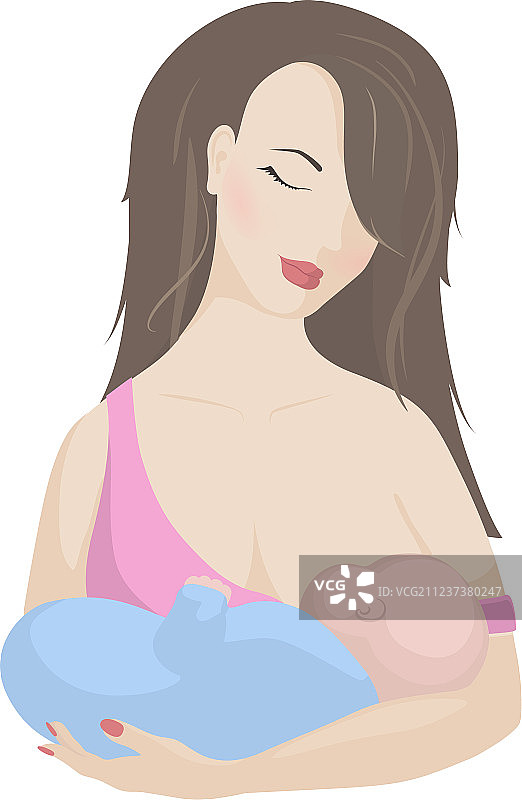哺乳的女人和婴儿图片素材