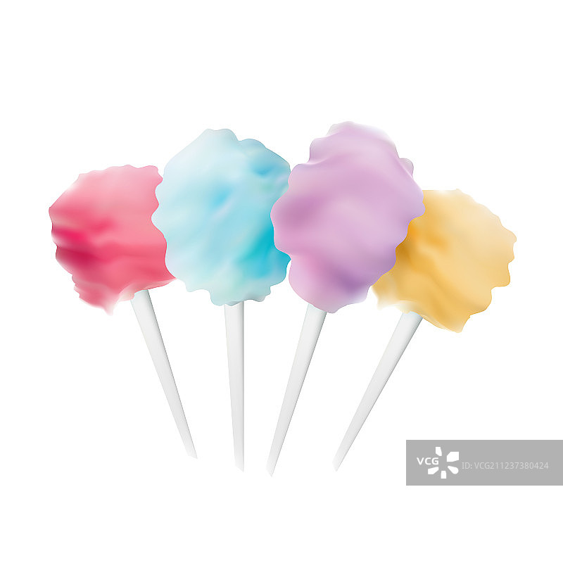 逼真风格的粉色棉花糖图标图片素材