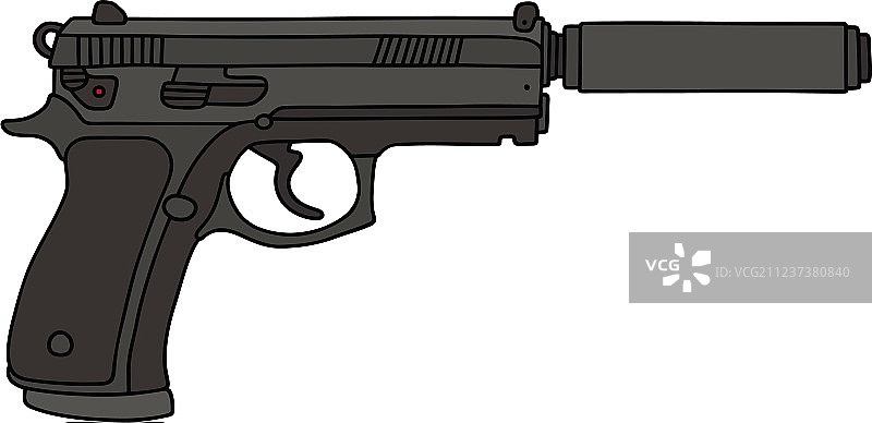 带消音器的手枪图片素材