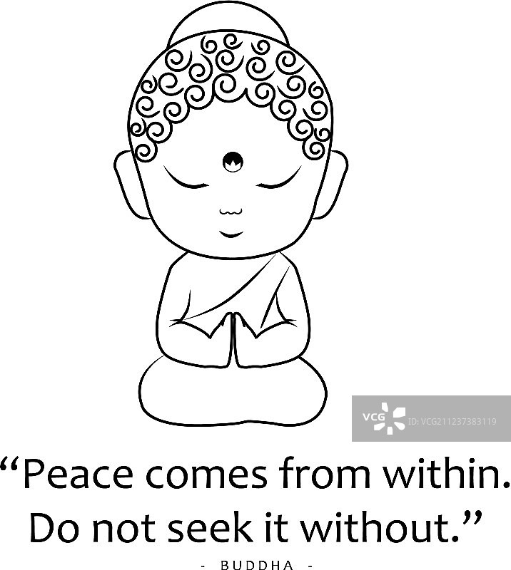 带有励志语录的小佛像图片素材