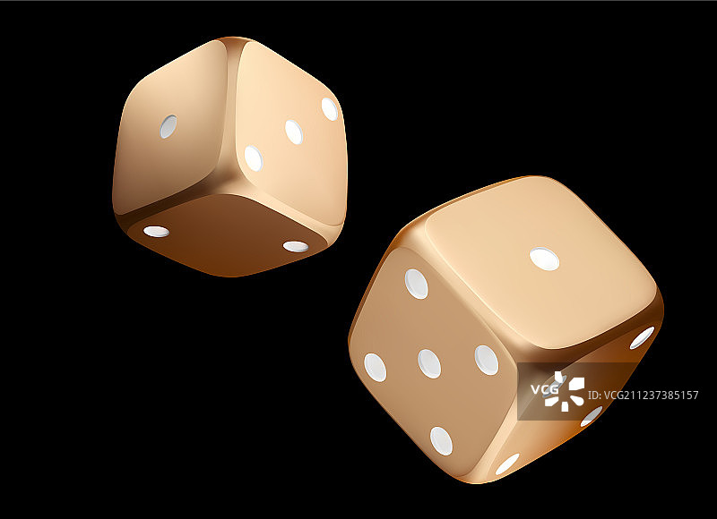 金色白色骰子赌场黄金骰子视图图片素材