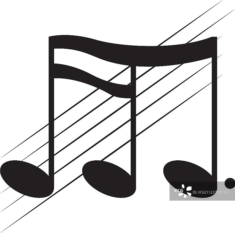 五线谱上的十六分音符图片素材