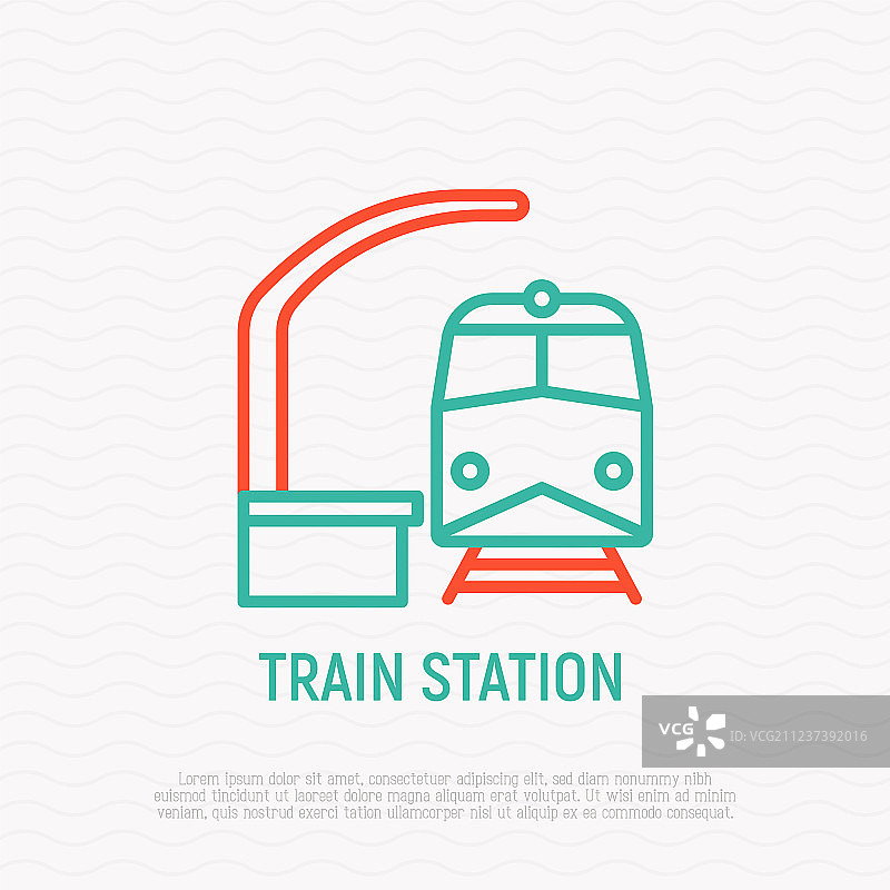 火车站细线图标图片素材
