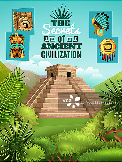 玛雅卡通海报图片素材