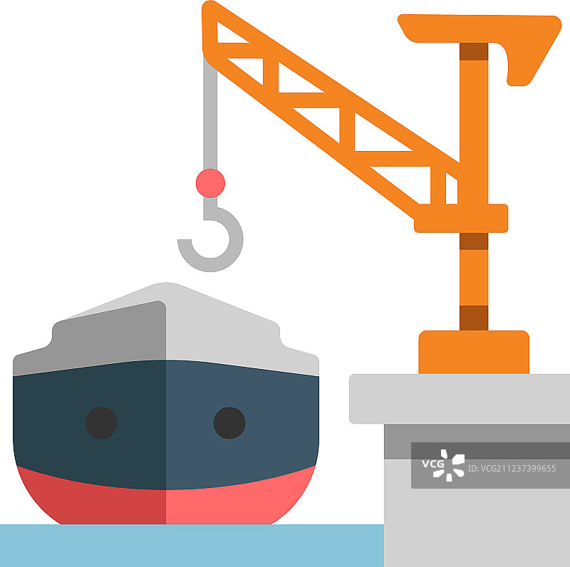 扁平风格造船厂图片素材
