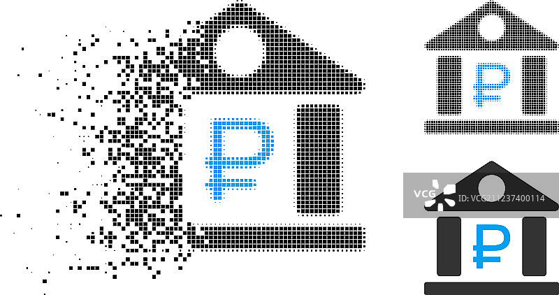 像素化半色调卢布银行大楼图片素材