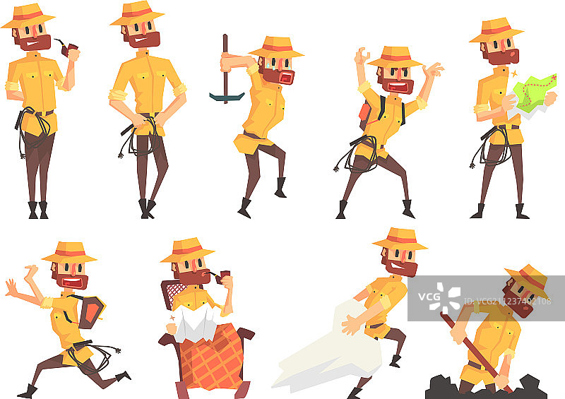 手持鞭子的探险考古学家图片素材