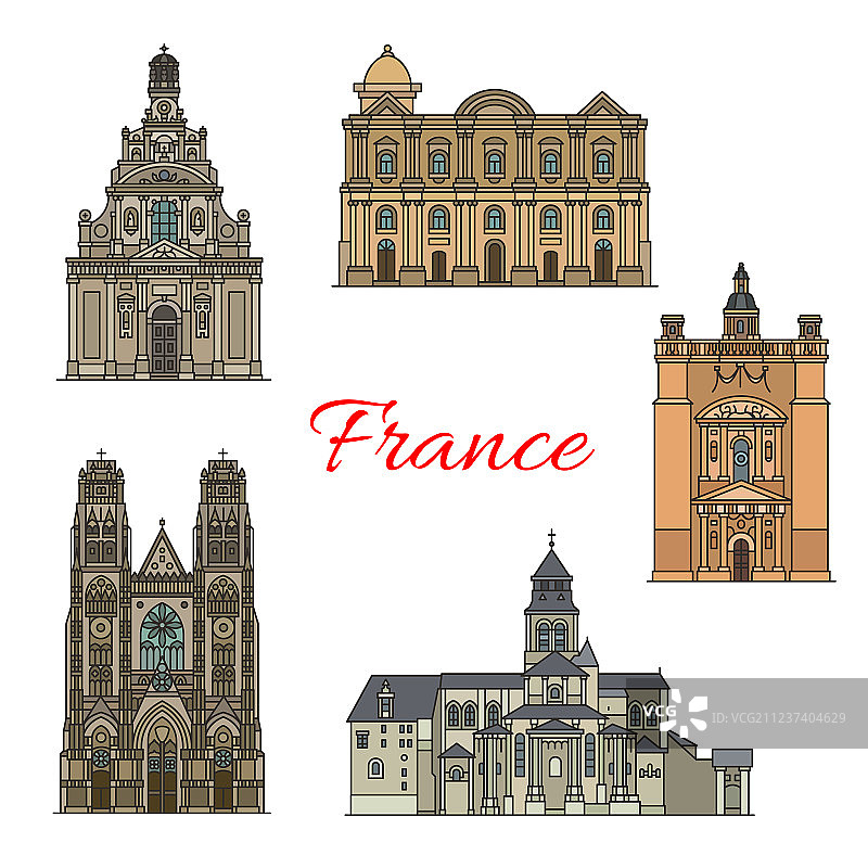 法国宗教旅游地标图标图片素材