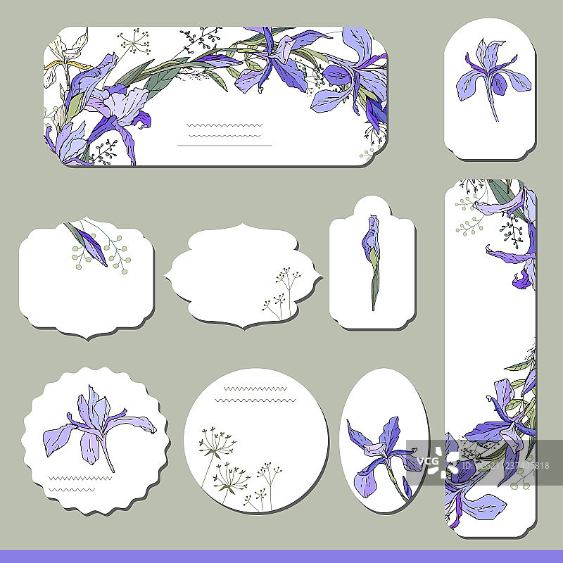 多种花卉纸质标签素材图片素材