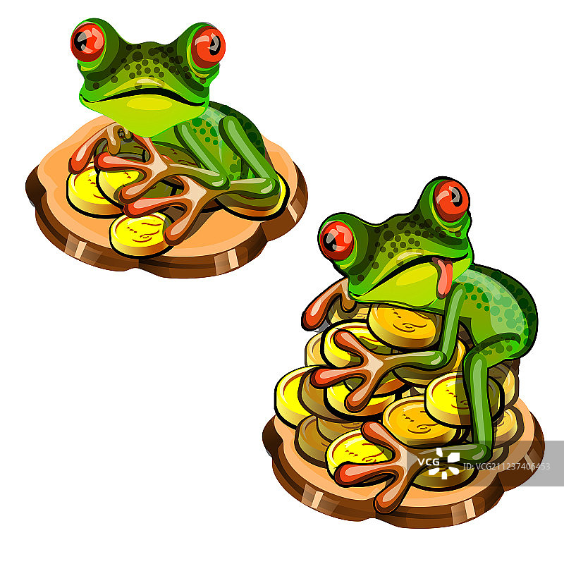 吐着红舌头的可爱绿树蛙图片素材